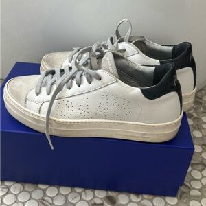 EUC P448 White and Black Thea Sneakers